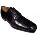 David Eden  "Lancaster" Black Genuine Hornback Crocodile/Lizard Shoes
